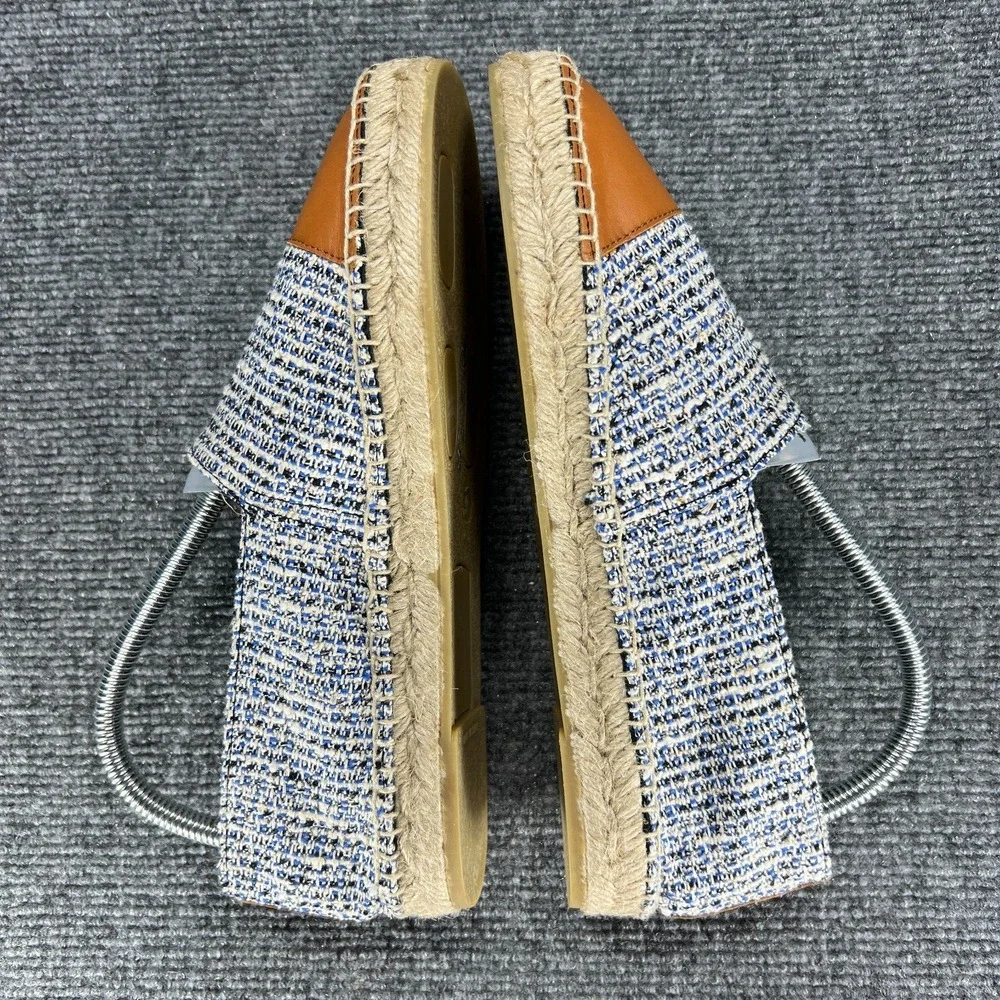 J Mclaughlin Espadrille Slip On Shoes Womens 9 Alexa Denim Natural Cap Toe Flats